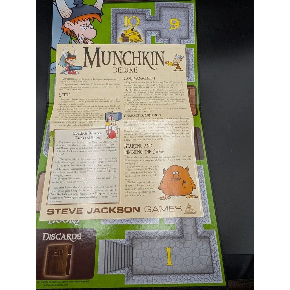 Munchkin Deluxe Board Game Steve Jackson Games Complete Used